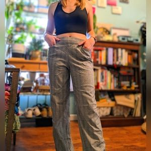 Plaid Preppy Dress Pants